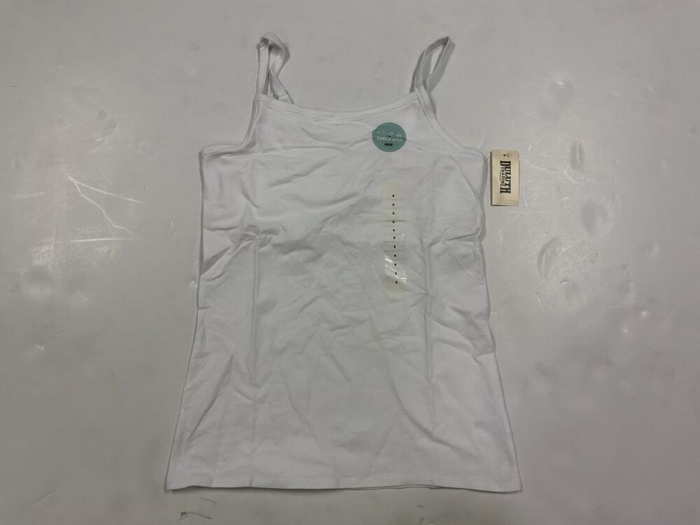Duluth Trading Women's No-Yank Shelf Bra Cami Medium White Tank Top NWT 94705